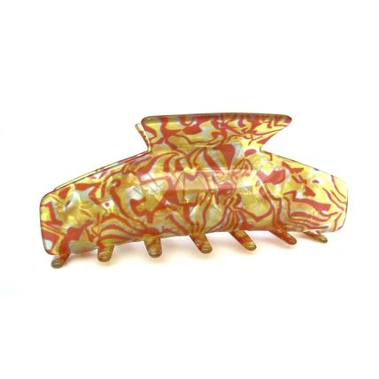 Magenta red yellow gold shimmering effect hair claw clamp clip