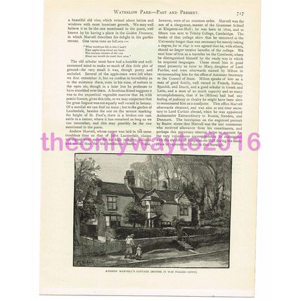 Andrew Marvells Cottage, Before Destruction, Book Illustration (Print), 1890
