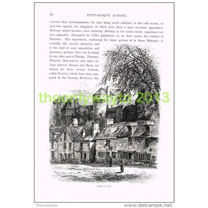 CHATEAU DE VITRE, FRANCE, Book Illustration (Print) c1875