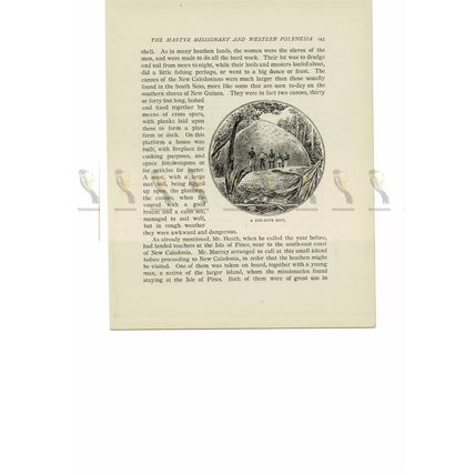Bee-Hive Hut, New Caledonia, French Polynesia, Book Illustration (Print), 1894