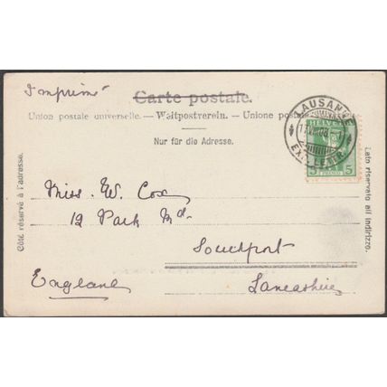 Le Grand Pont et la Cathédrale, Lausanne, 1908 - CT & Cie CPA