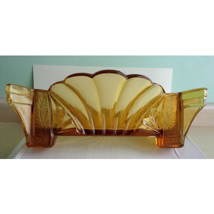 Art Deco Brockwitz Amber Glass Fruit Bowl c.1936.