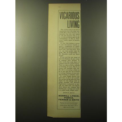 1960 Merrill Lynch Ad - Vicarious Living