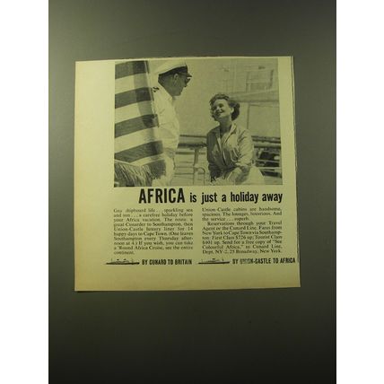 1960 Cunard Union-Castle Cruise Ad - Africa is just a holiday away