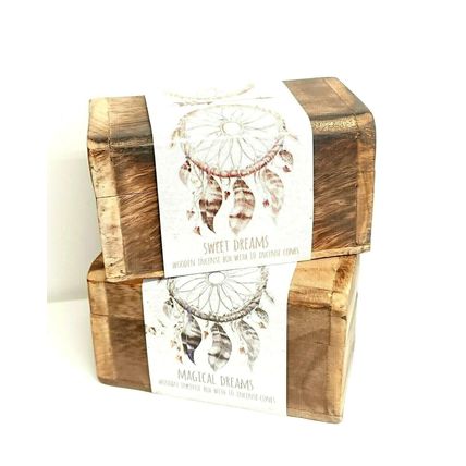 Dream Catcher Design Incense Cone Gift Set Wooden Chest Box with Incense Cones