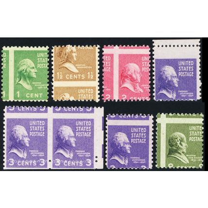 804/13, Mint NH - Eight Misperfed Presidential Errors - Stuart Katz