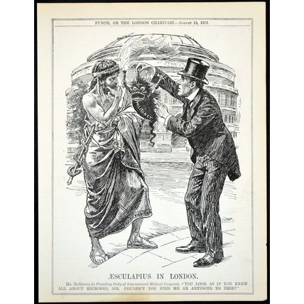 AESCULAPIUS IN LONDON 1913 John Bernard Partridge PUNCH CARTOON PAGE