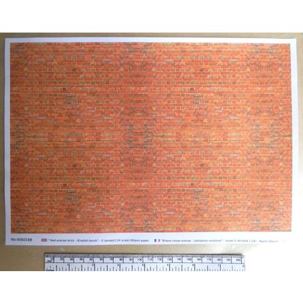 Papier brique rouge/orang (reliure anglaise) pour G gauge - échelle 1:24- A4