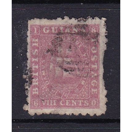 BRITISH GUIANA 1866-71 8c PERF 10 USED SG95