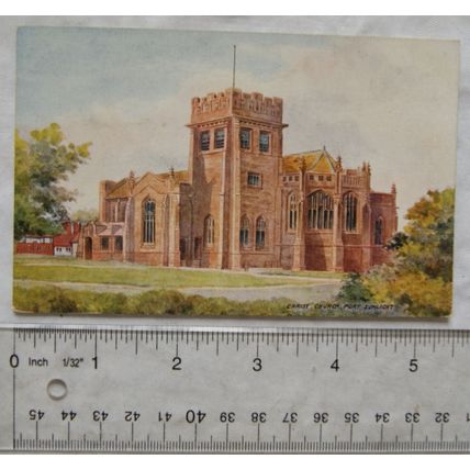 pre 1918 postcard Port Sunlight, Christ Church