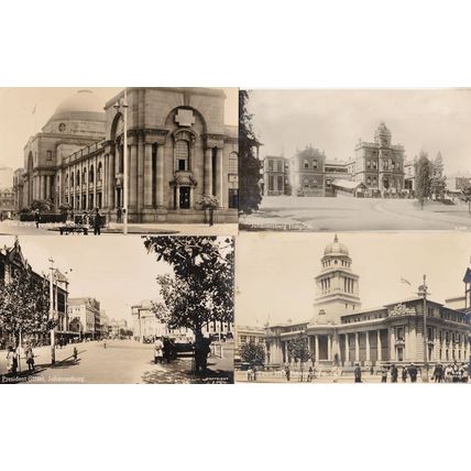 Johannesburg Hospital Law Courts Town Hall President St 4x Old RPC Postcard s