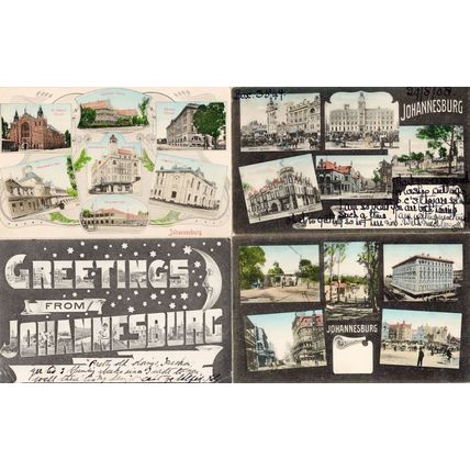 Johannesburg South Africa 4x Old Big Letter Greeting Postcard s