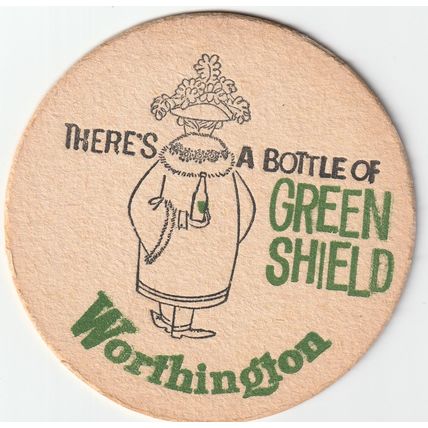 BEER MAT - WORTHINGTON BREWERY - GREEN SHIELD - (Cat 038) - (1960)