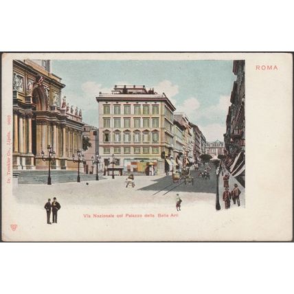 Via Nazionale col Palazzo della Belle Arti, Roma, c.1900 - Dr Trenkler Cartolina