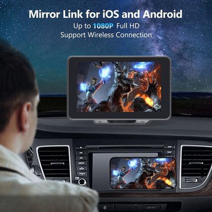 Wireless Car Stereo with Apple Carplay/Android Auto, Portable Touch Screen Car R