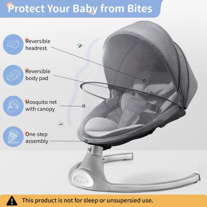 LAREX Baby Swing Infant Swing Electric Toddler Baby Rocker Portable for Newborn