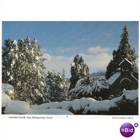 Llanfoist Church near Abergavenny winter scene 1980s