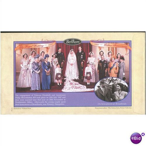 Ascension FDC 1997 - SG MS725 - Royal Golden Wedding - Benham Silk