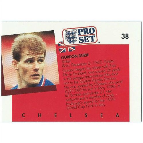 1990/1991 Pro Set Footbal - #38 - Gordon Durie