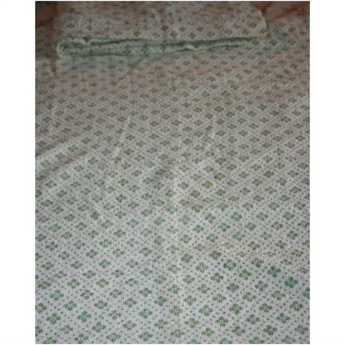 Vintage 1980 Green white Towelling Curtains Size 34" X 40"