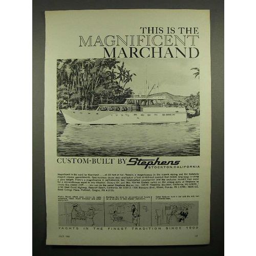 1961 Stephens Marchand Yacht Ad - Magnificent!