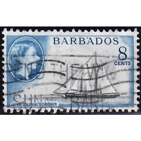 Barbados, 1953-57 Schooner, SG #295 (Scott #241), postally used