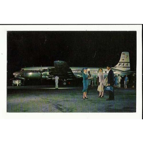 Aviation PAN AMERICAN DC-7 Postcard by Plastichrome (P22001)