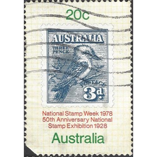 AUSTRALIA, National Stamp Week, 1928 stamp, blue 1978, 20c, #3