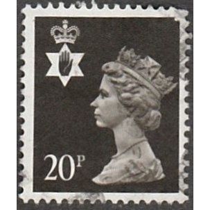 1971-91 Northern Ireland Machin 20p. Value. Brownish Black. Fine Used
