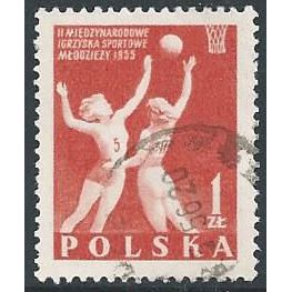 Mi 937 A: 1 Zl. orange-red Int. Youth Sports Festival, comb p. 12.5 x 12.75