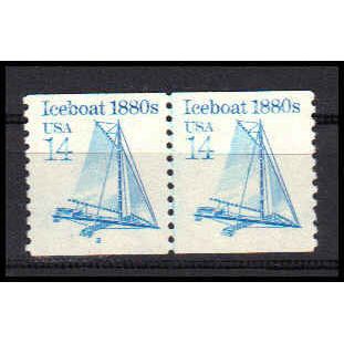2134 14c Iceboat Fine MNH Dry Gum CNP Left 2 PA0782