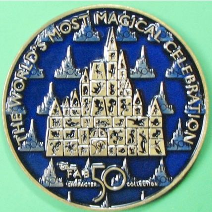Disney's 50th Anniversary. Challenge Coin. 1.75". 46b.