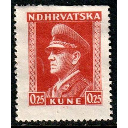 Croatia 1943 Ante Pevelic 0.25K MNG Stamp