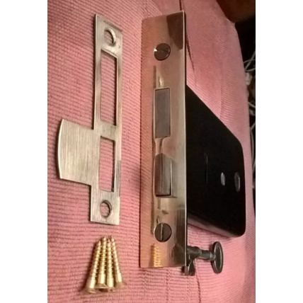 Victorian Horizontal Mortice Lock 1 Lever Has 1 Working Key and Keeper Plate