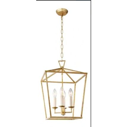 4-Light Golden Lantern Chandelier,
