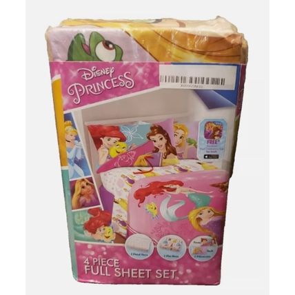 DISNEY 2016 PRINCESS BEDAZZLING PRINCESS FULL SHEETS SET~NEW~ARIEL~TIANA~AURORA+