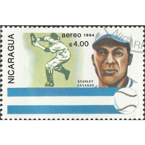 NICARAGUA, SPORT, Baseball, Stanley Cayasso, green 1984, $4.00
