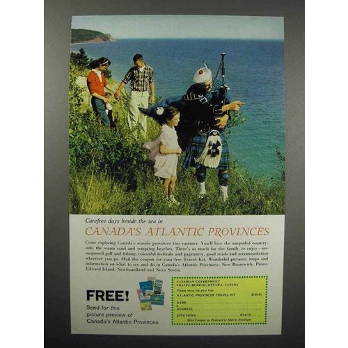 1962 Canada's Atlantic Provinces Tourism Ad - Carefree