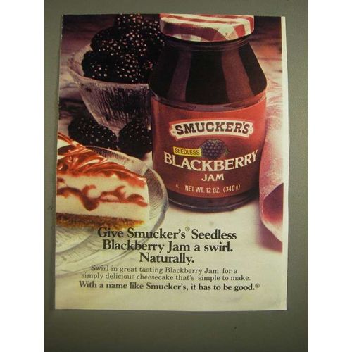 1985 Smucker's Ad - Give Smucker's Seedless Blackberry Jam a swirl