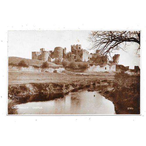 SUPERB REAL PHOTOGRAPHIC POSTCARD OF CAERPHILLY CASTLE GLAMORGAN (1887)