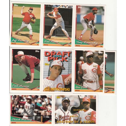1994 Topps Cincinnati Reds traded team set- 8 cards- factory set fresh!