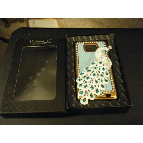 Gorgeous Imprue Jeweled Blingy Peacock Cellphone Cover - 5" X 2 1/2"