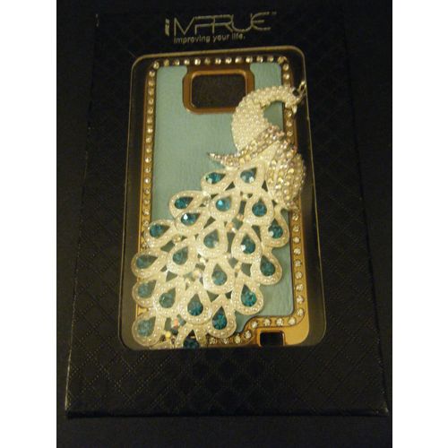 Gorgeous Imprue Jeweled Blingy Peacock Cellphone Cover - 5" X 2 1/2"