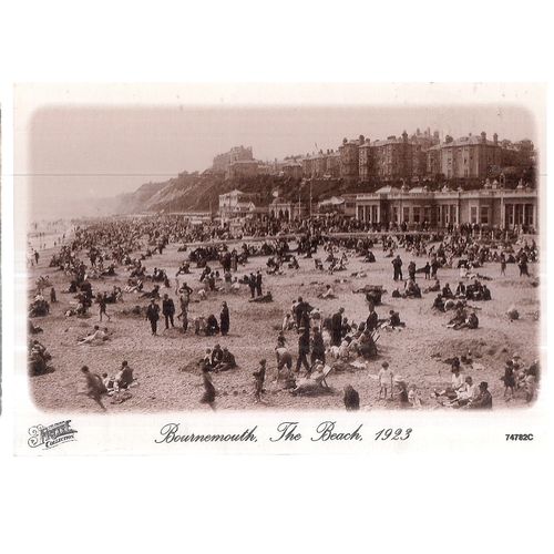 BOURNEMOUTH, THE BEACH, 1923, DORSET .unused reproduction postcard by Frith =