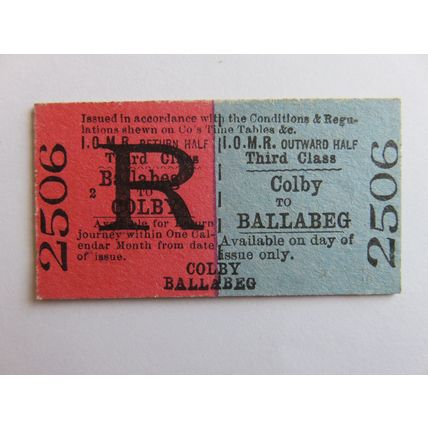 Isle of Man Railway Colby-Ballabeg Ticket #700
