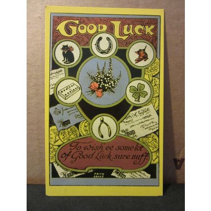 GOOD LUCK .. unused vintage postcard by F Frith