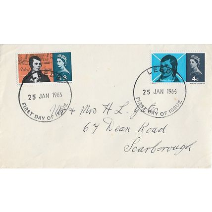 GB 1966 Robert Burns set FDC Leeds pm