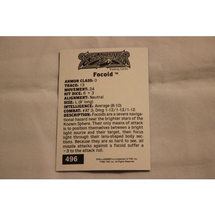 Focoid 1992 TSR 2nd Edition Dungeons & Dragons NO.496