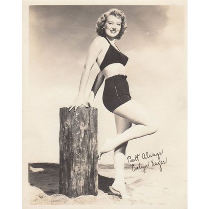 Evelyn Keyes Antique Printed Signed Old Publicity Rare Photo