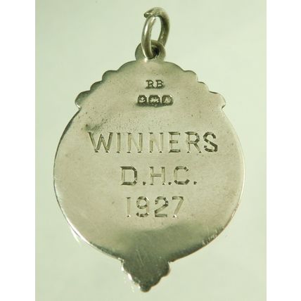 Vintage Solid Silver Watch Chain Fob Medal DHC Football Soccer Pictorial 1925